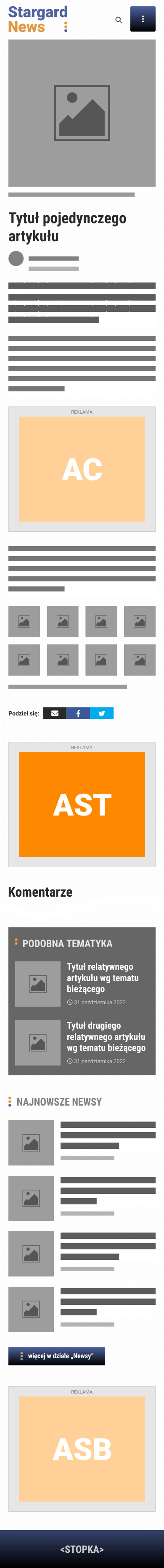 Umiejscowienie reklamy AST na smartfonach