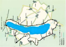 Mapa trasy maratonu MTB wokol jeziora Miedwie