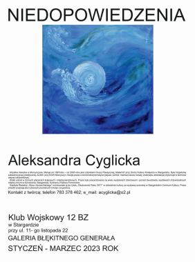Wystawa prac Aleksandry Cyglickiej plakat