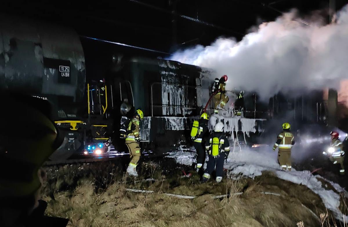 Pożar lokomotywy Cieszyno