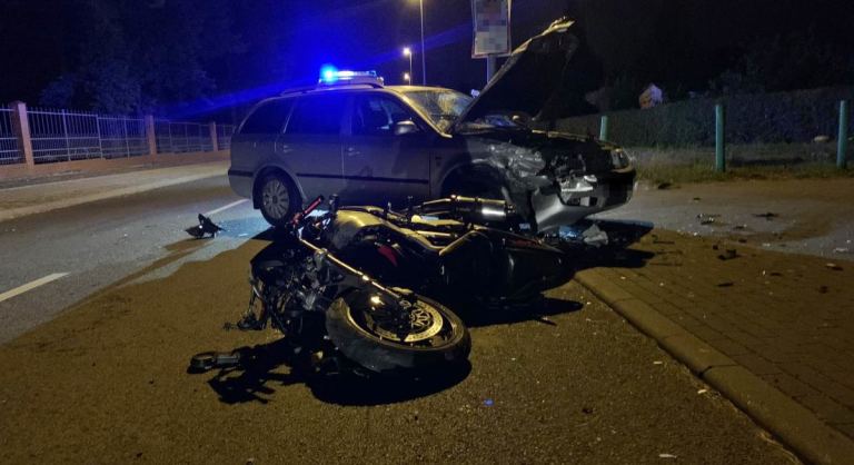 Stargard wypadek Spokojna auto motocykl