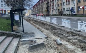 Stargard ulica Kazimierza Wielkiego remont zatoki autobusowej
